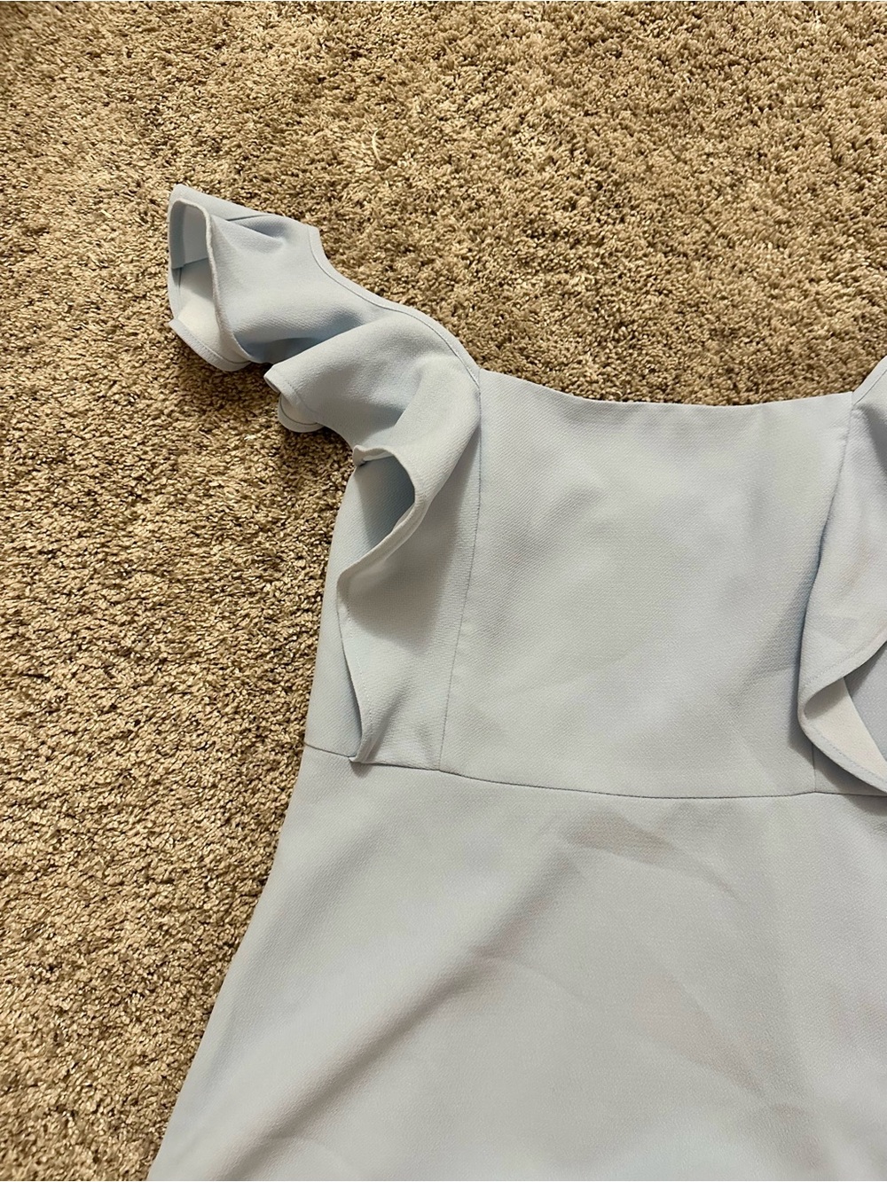 BCBGeneration Powder Blue Ruffle Strap Mini Dress - Picture 9 of 10